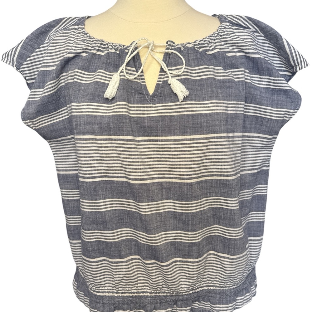 ⭐️Ann Taylor Loft Striped Blue and White Women's Top Medium